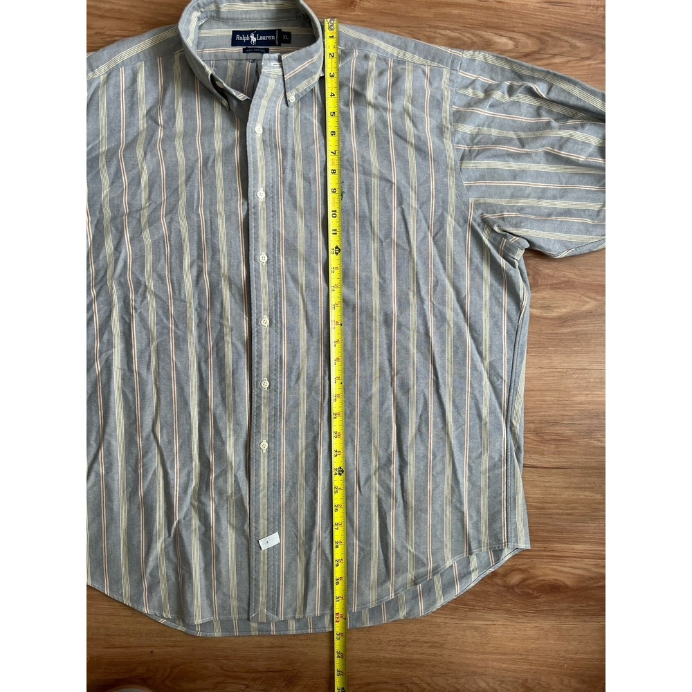 Polo Ralph Lauren Shirts (2) Mens XL Button‎ Up Blue Plaid Striped 100% Cotton - Picture 8 of 9